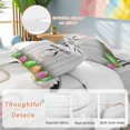 thumbnail image 6 of Happy Easter Queen Size Comforter Set, Vintage White Rabbit Tail Pink Green Egg Wood Grain Bedding for All Seasons, 4 Pcs Bed Set, 1Quiltcover (90"x92") ,1Sheet(94"x116"), 2Pillowcases (30"x20"), 6 of 12