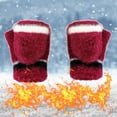 thumbnail image 4 of Idoravan Heated Gloves for Men Women Rechargeable ,USB Winter Men Women Fashion Cold Warm Heating Windproof Half Bare Finger Knit Gloves Wine, 4 of 9