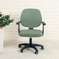 thumbnail image 2 of GROWTH TANK Polyester Fiber Slipcover Split Removable Armchair Cover for Dining Chair Office Cyan, 2 of 7
