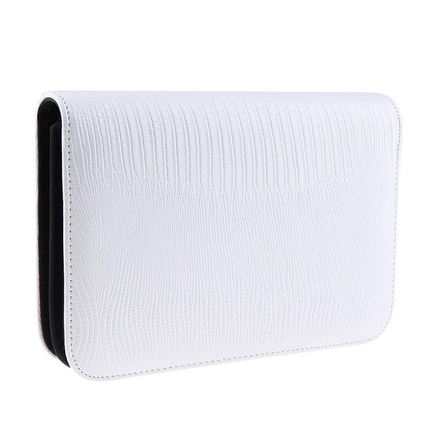 Estuche de cuero suave para tijeras de peluquería y cuidado de mascotas Blanco