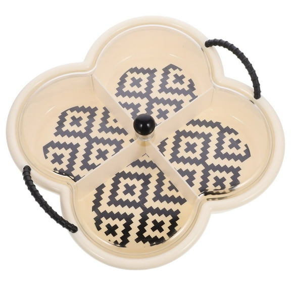LOLIPPYY Beige Divided Serving Platter for Storage MultiUse Snack Dish Easy to Clean PP Material 12.5 Inches