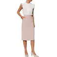 thumbnail image 2 of FALDA LÁPIZ ESTILOSA PARA MUJERES CON CINTURA ALTA Y ESPALDA ABIERTA PARA TRABAJO Y OCASIONES INFORMAL, TALLA 2XL, ROSA, 2 of 5