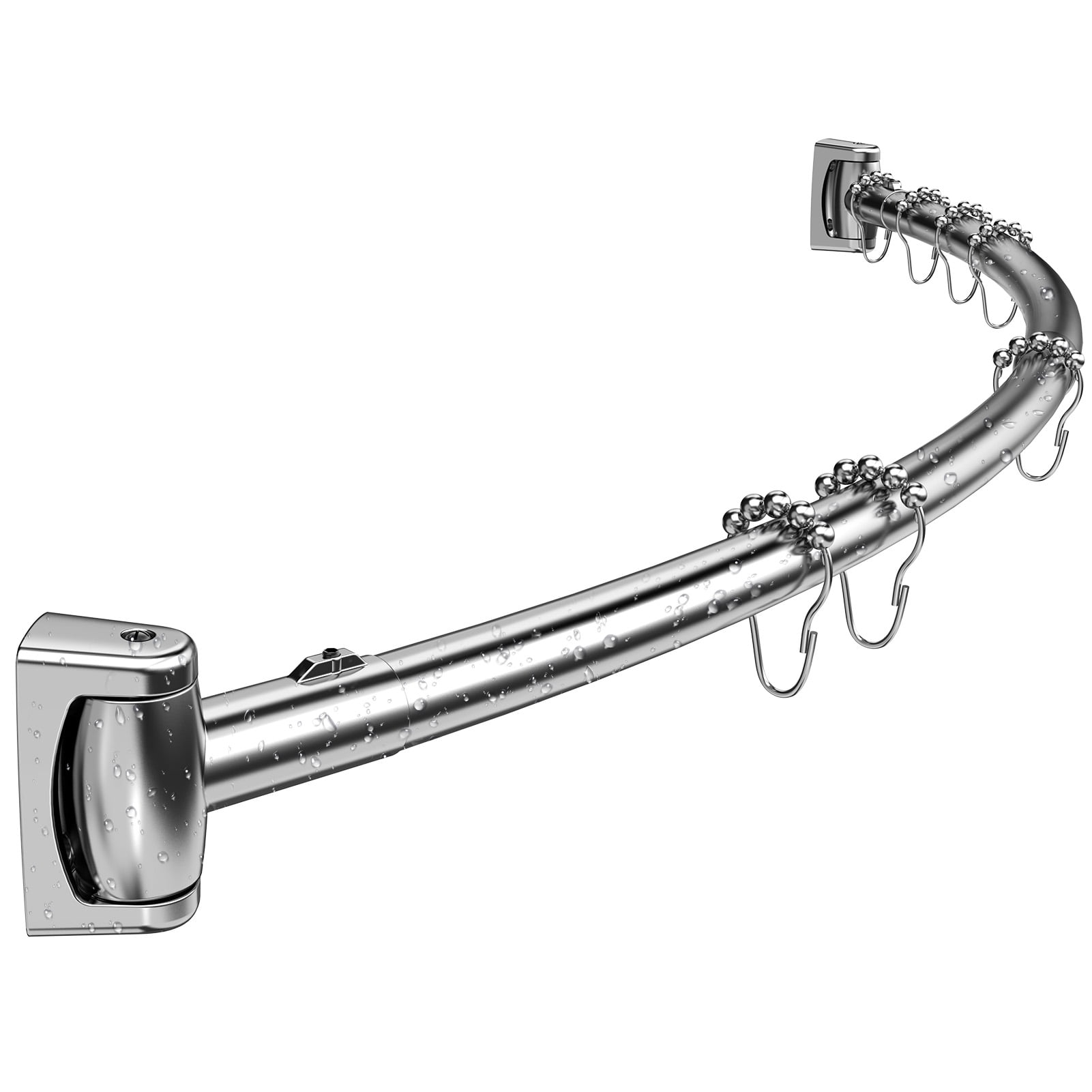 Misounda Curved Shower Curtain Rod Rustproof Expandable Stainless Steel