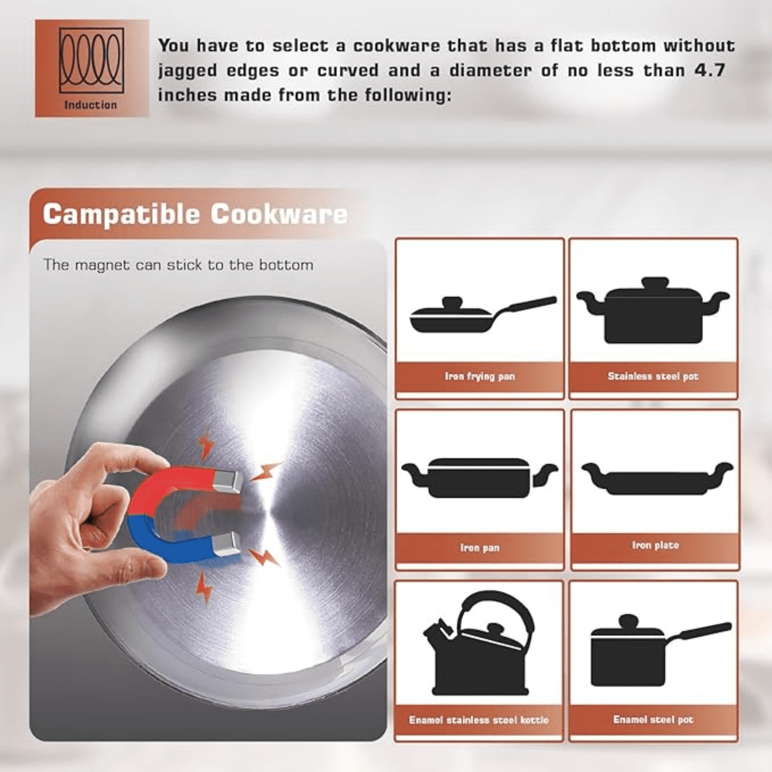 Portable Induction Hot Plate Cooktop, Single 1 Burner Countertop Cooker, 3 Preset Modes, Shatter-proof Flat Glass Top, 110~120 Volt Plug in Electric Stove for Kitchen, Outdoor Camping, RV