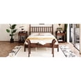thumbnail image 5 of Queen Size Retro Bedroom Outfit, Platform Bed With Gourd-shaped Headboard, Storage Nightstand And Bench, Walnut Flavor,, 5 of 5