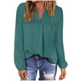 thumbnail image 6 of V Neck Tops For Women Long Sleeve Blouses Flowy Ruffle Tunic Tops For Leggings Casual T-Shirts Long Sleeve Shirts For Women, 6 of 8