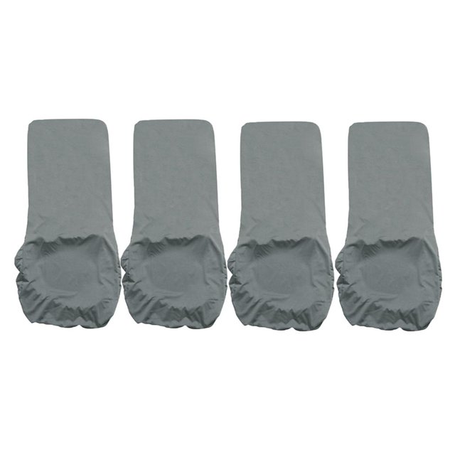 4x Cubierta de silla de comedor con respaldo alto elástico gris Funda para taburete de silla de catering perfecl Funda elástica para asiento de comedor