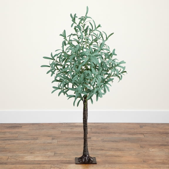 Nearly Natural Pre-Lit Olive Artificial Tree - 4' - Warm White LED Lights