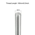 thumbnail image 2 of Unique Bargains Fully Threaded Rod M10 x 160mm 1.5mm Thread Pitch 304 Stainless Steel Right Hand Threaded Rods Bar Studs 2 Pack, 2 of 4