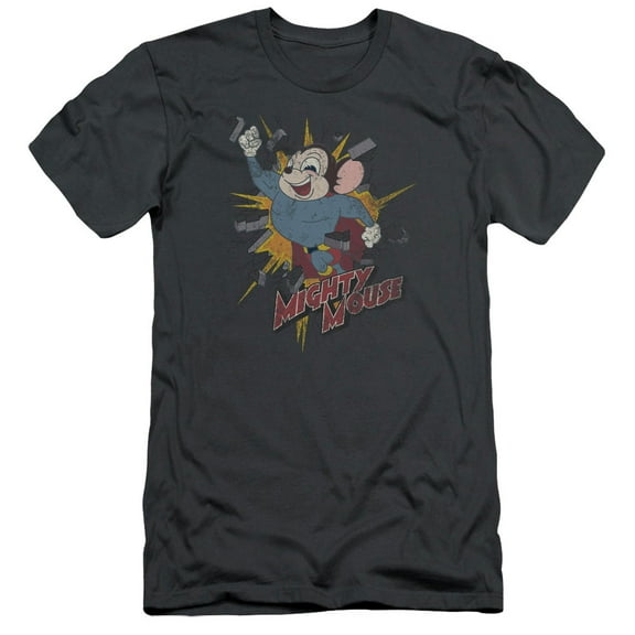 Mighty Mouse Break Through Adult 30/1 T-Shirt Charcoal