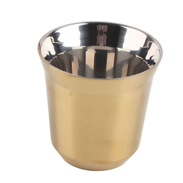 Tasse à Café en Acier Inoxydable Double Paroi Tasse à Café Tasses à Thé 85ml pour Bouteille à Boire (Titane)