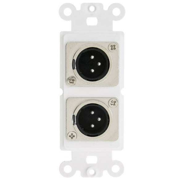 ACL Decora Insert de Plaque Murale Double XLR Mâle à Souder, Blanc, 1 Pack
