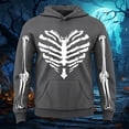 thumbnail image 2 of Tisuna Kids Boys And Girls Halloween Hoodies Skeleton Print Long Sleeve Hooded Fall Tops Unisex Child School Party Performance Casual Hoody Outfits Size 9-10 Years Grey, 2 of 3