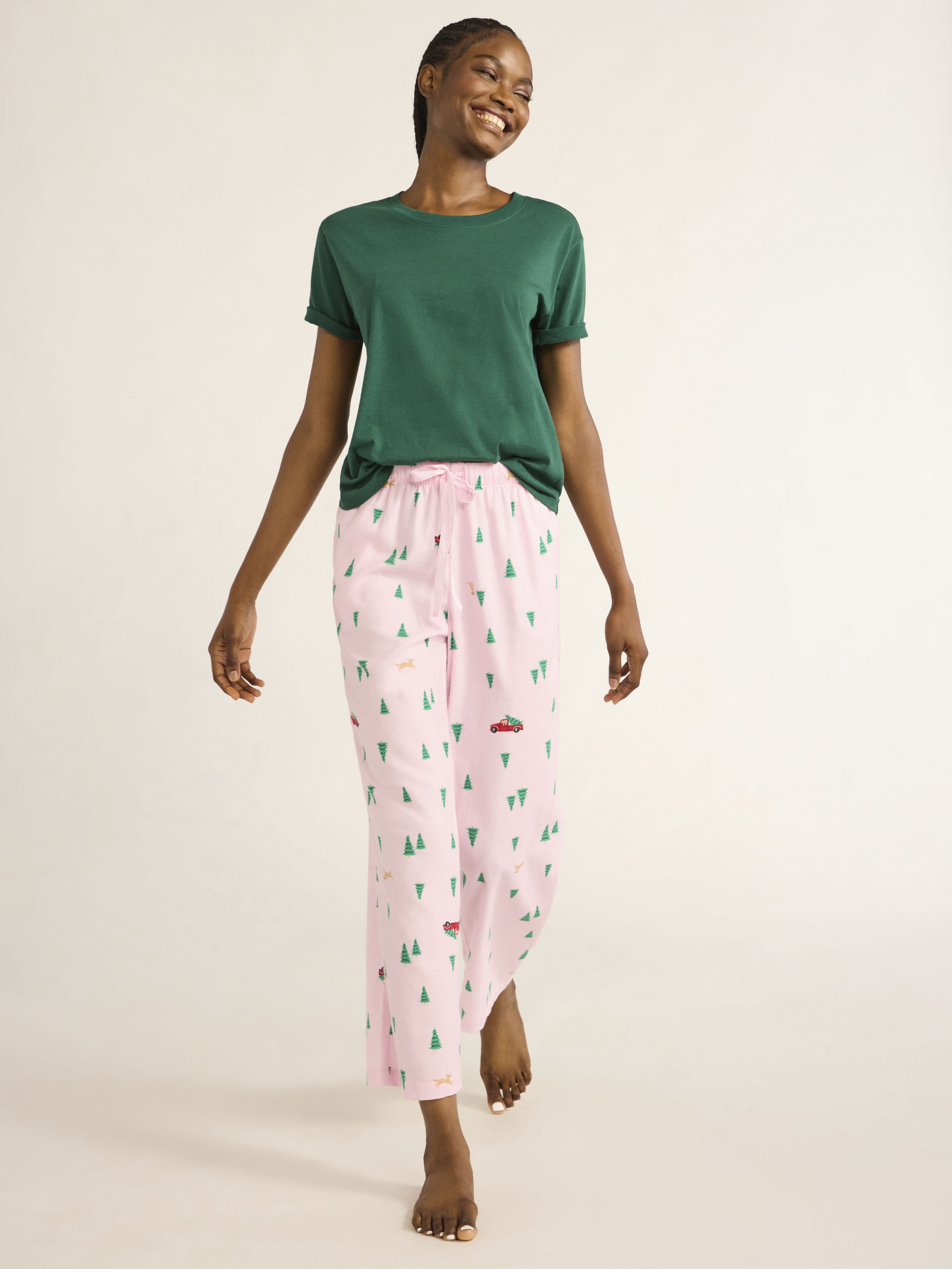 Joyspun Women's Flannel Sleep Pants, 30” Inseam, Sizes XS-3X