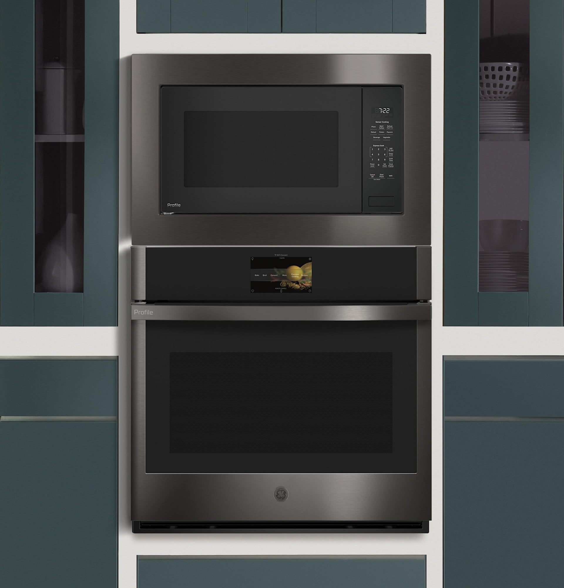 Ge Profile PCWK22U1WBB 25" Wide 2.2 Cu. Ft. 1100 Watt Built In Microwave - Black