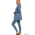 thumbnail image 2 of Zenana Women's Soft Brushed Fabric Round Neck Long Sleeve Top & Leggings - 2 Pieces Set, 2 of 6