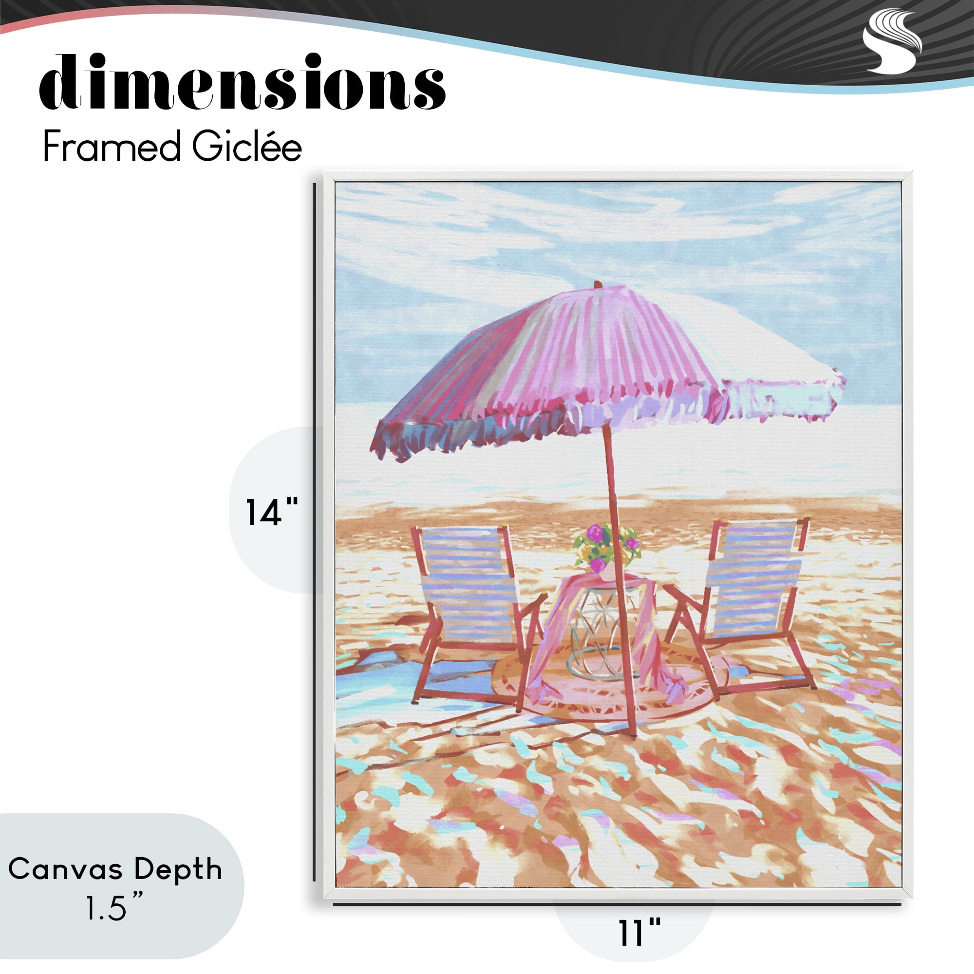 Stupell Industries Seaside Summer Picnic For Two White Framed Giclee Art, design by Ziwei Li