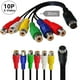 thumbnail image 5 of 10 Pin S-Video to Female RGB 6 RCA 10 Pin Din S-Video Male Component Cable 30cm for PC HDTV RGB Component Cable 30cm, 5 of 5