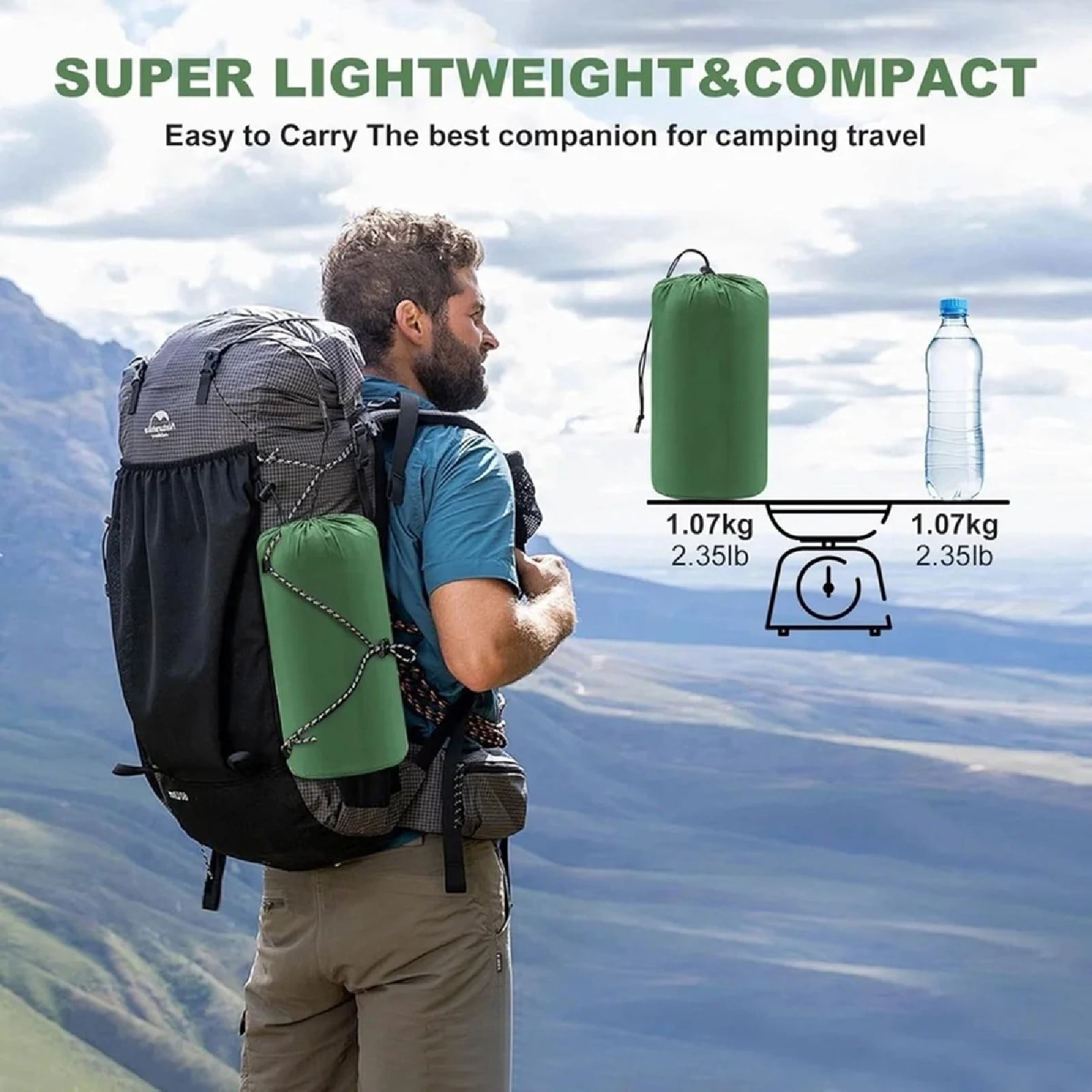 JOVELL Inflatable Sleeping Pad with Built-in Foot Pump & Pillow, 4.7" Thick Waterproof Camping Air Mattress, Self Inflating Sleep Pad for Backpacking, Hiking, Tent, Green