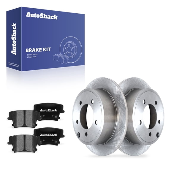 AutoShack Rear Solid Brake Rotors   Ceramic Pads 6-PC Brake Kit Replacement for 2014 Dodge Avenger 10.31" (262 mm)