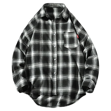 

Trench Coats for Women Fall Jackets for Women Trendy Men s Long Sleeve T-Shirt Open Front Loose Outerwear Plaide Blouse Coat Tops Womens Cardigan on Sales Corduroy Jacket Women Black M