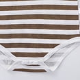 thumbnail image 4 of mgoYE Baby Boy Romper Size 3-6 Months Baby Unisex Bodysuits Bear Pattern Sleeveless Striped Bodysuit Soft Playwear for Girls Boys Slip Clothes Coffee, 4 of 5
