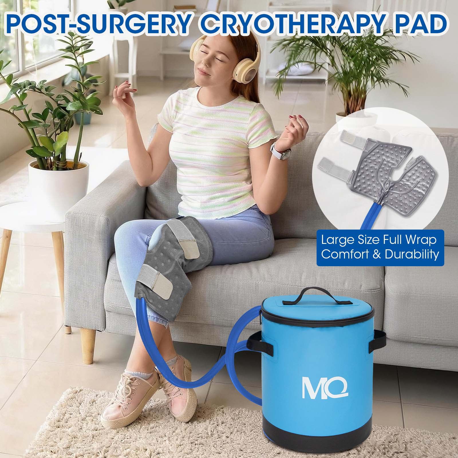 Ice Machine for Knee After Surgery Cold Therapy Machine for Sports Injuries Sprains Reduce Swelling with Digital Timer Quiet Pump
