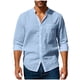 thumbnail image 1 of pstuiky Camisas casuales de manga larga para hombre, Camisas casuales de hombre con botones, bolsillos, manga larga y cuello redondo Tops de talla grande para hombre xl, 1 of 5