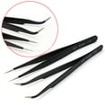 thumbnail image 3 of Flmtop 2Pcs Straight Curved Tweezers for Nail Art Eyelash Extension Nipper Picking Tool, 3 of 6