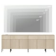 thumbnail image 3 of 94.5" Reeded Accent Cabinet Set with Charging Station, Modern Credenza Storage Cabinet with Doors and Drawers for Living Room, Kitchen, Dining Room, Hallway, 3 of 8