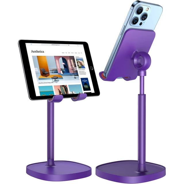 LISEN Soporte para teléfono celular, ángulo de altura ajustable para escritorio, accesorios de escritorio de oficina más alto, soporte para iPhone 15, se adapta a todos los teléfonos móviles, iPhone,