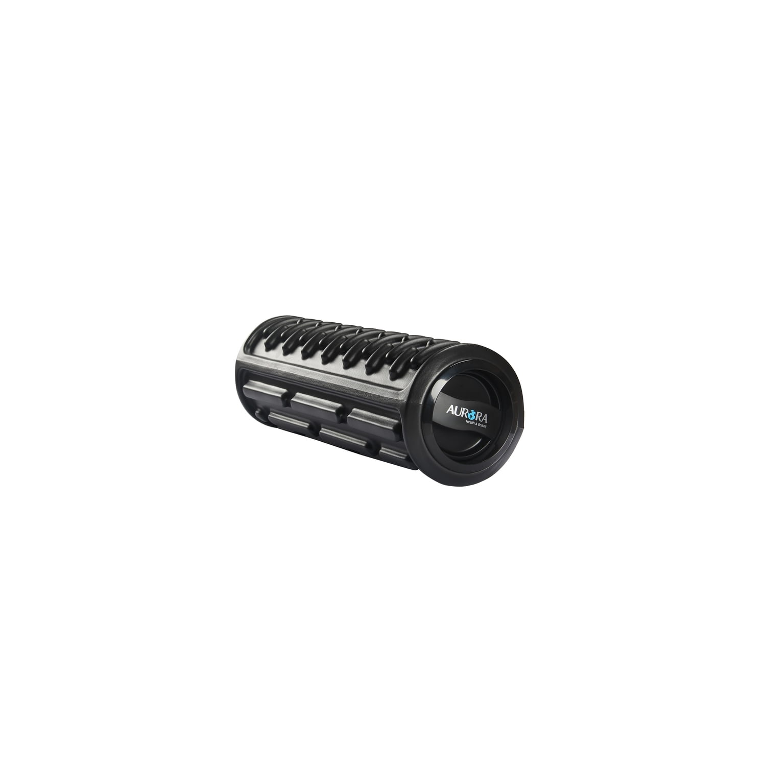 Vibrating Foam Roller - Black Muscle Recovery Roller with Vibration & Storage - 19.5" Tri-Texture Massage Tool