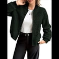 thumbnail image 2 of Chaqueta Corta de Piel Sintética para Mujer, Otoño-Invierno, con Cremallera y Bolsillos. Abrigos con Bolsillo. Negro M, 2 of 8