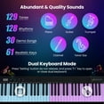 thumbnail image 4 of Costway Clavier de Piano Électrique 61 Touches pour Débutants avec Support et Tabouret Réglables, 4 of 10