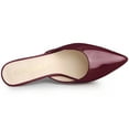thumbnail image 4 of Allegra K Mules à Talons Aiguilles à Bout Pointu pour Femmes Bourgogne US 7, 4 of 6