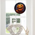 thumbnail image 2 of Unique Halloween Door Decoration;Scary Pumpkin Patterned Door Sign; Wooden Halloween Wreath;Festive Halloween Wall and Door Hangings, 2 of 5