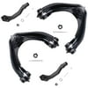 Detroit Axle - Front Upper Control Arms w/ Ball Joints + Outer Tie Rods Replacement for Acura EL Honda Civic - 4pc Set