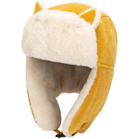Winter Trapper Hat,Russian Ushanka Trooper Aviator Hats for Girl & Women,Snow Eskimo Hat with Ear Flaps for Cold Weather.