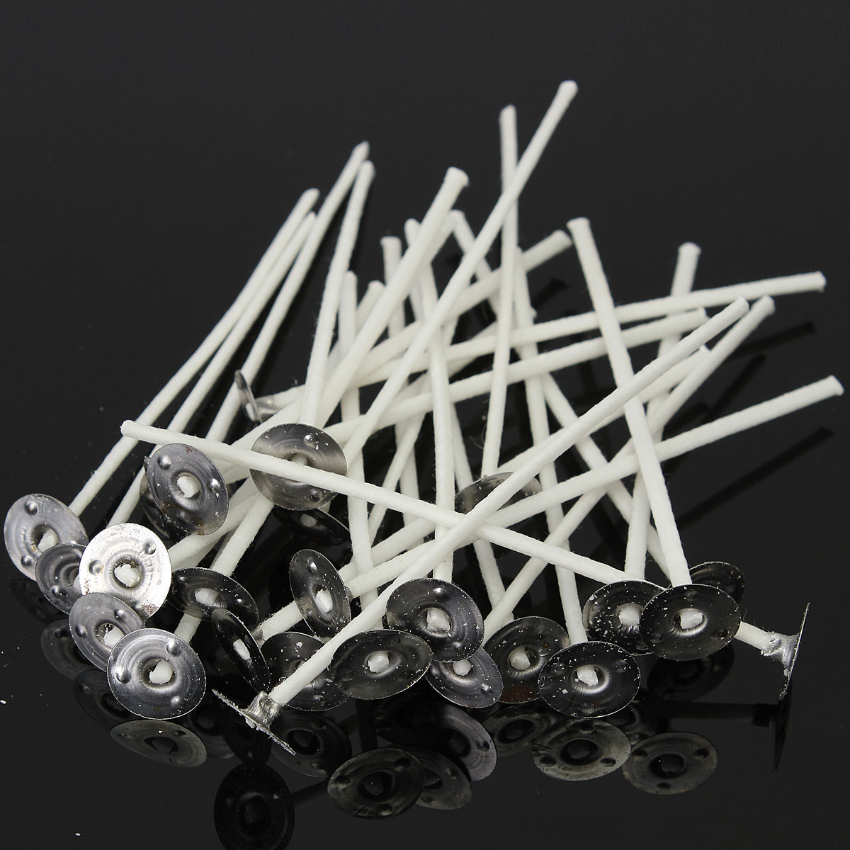 100-Pack Pre-Waxed Candle Wicks With Sustainers – For Making Tea Light Candles