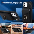 thumbnail image 3 of for iPhone 11 Case Wallet, Card Holder Kickstand Mental Ring Leather for iPhone 11 Case, Card Slot iPhone 11 Case for Girls Women + 1* Sling Lanyard -Black, 3 of 16