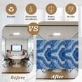 thumbnail image 6 of Blue Marble Window Privacy Film, Modern Luxury Granite Surface Motif Sketch Static Cling UV Sun Blocking Tint Film Heat Control Windows Films for Bedroom Bathroom, Window Stickers 17.7"x39.3", 6 of 8