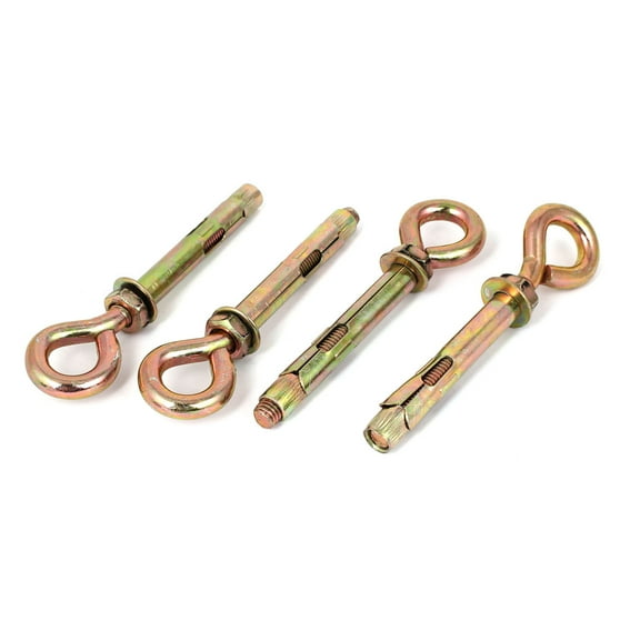 Unique Bargains Metal Wall Concrete Brick Expansion Screws Closed Hook Bolts 12mm Dia Sleeve 4 Pcs