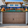 thumbnail image 1 of Forest Design Happy Camper Tent Banner Campfire Nature Scene for Outdoor Adventure Camping Event, 1 of 5