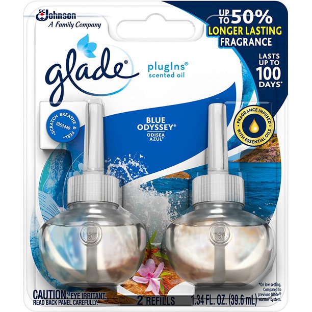 Glade PlugIns Scented Oil Refill Blue Odyssey, Essential Oil Infused