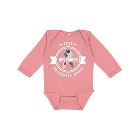 

Inktastic Diabetes Awareness Month November Gift Baby Boy or Baby Girl Long Sleeve Bodysuit