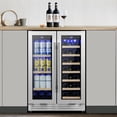 thumbnail image 2 of 24" Wine and Beverage Refrigerator 20 Bottle 60 Can Dual Zone Built-In/Freestanding Classic Beverage Wine Cooler, 2 of 7