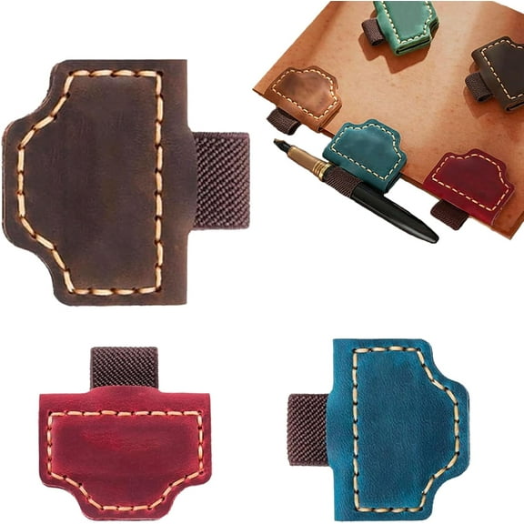 Bookmark with Pen Holder, 26 Letters Name Initial Personalized Magnetic Leather Bookmark, Gifts for Book Lovers, Readers, Travelers, Leather Book Marks