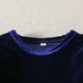 thumbnail image 5 of IBTOM CASTLE Toddler Baby Girls Velvet Tutu Dress Pageant Party Gown Kids Fall Winter Ruffle Long Sleeve Princess Christmas Birthday Party Wedding Evening Dress 18-24 Months Navy Blue, 5 of 8