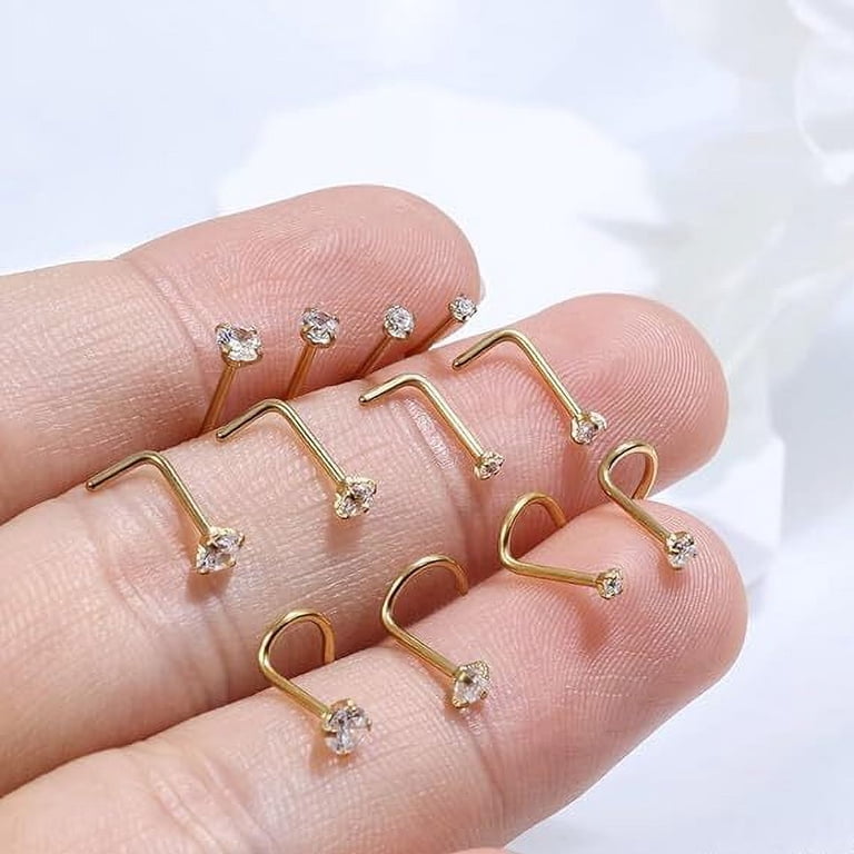 Briana Williams Clear Nose Studs Retainer Bioflex Hide piercing for