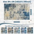thumbnail image 2 of KIRFEIHT Modern Abstract Small Area Rug 2x3 Machine Washable Rug Non Slip Kitchen Rug Stain Resistance Mat for Entryway Grey Blue, 2 of 7